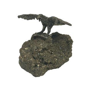 Vintage 1987 Comstock Creations Alaska Wildlife Series - Pewter Eagle on Pyrite